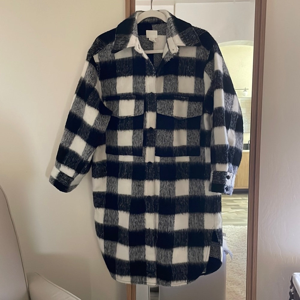 H&M Oversized Flannel Coat Shacket